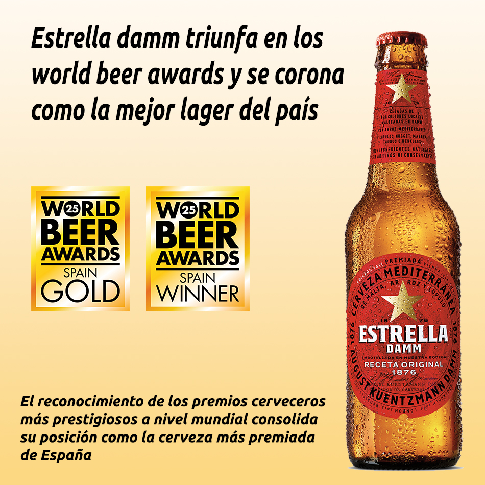 Estrella damm triunfa en los world beer awards  y se corona como la mejor lager del país